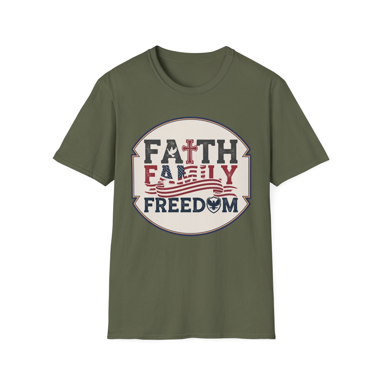 Faith Family Freedom T-Shirt — Patriotic Christian Tee
