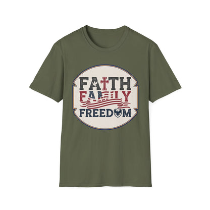 Faith Family Freedom T-Shirt — Patriotic Christian Tee