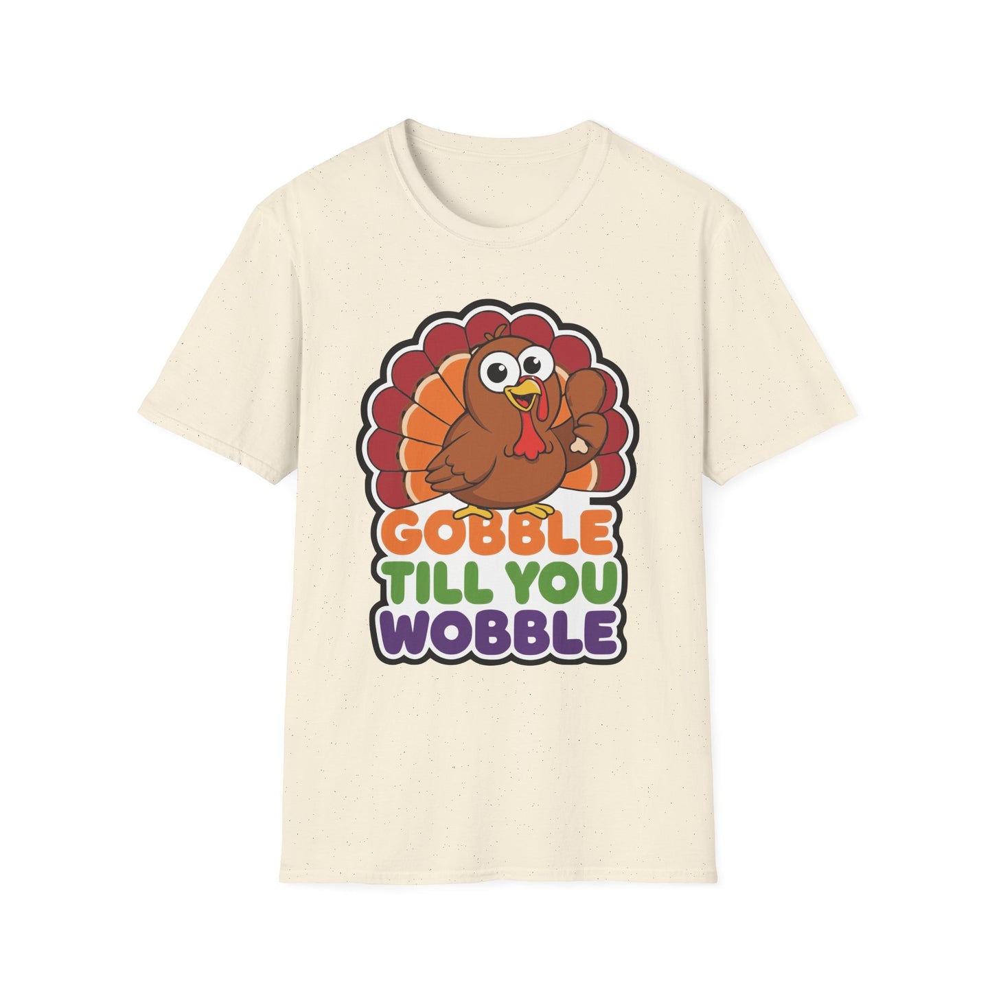 A048 - Gobble till You Wobble Humorous Thanksgiving Turkey T-Shirt