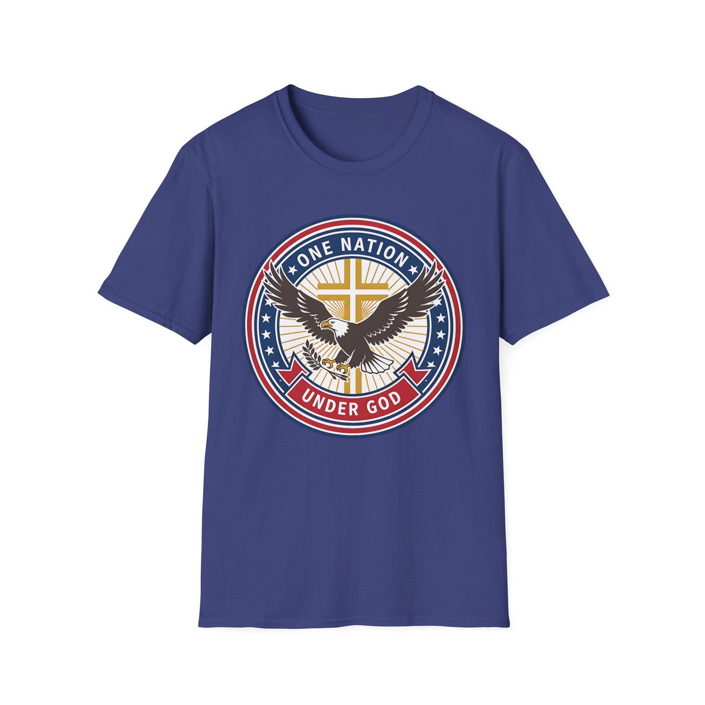 One Nation Under God Christian Patriotic Eagle Cross T-Shirt