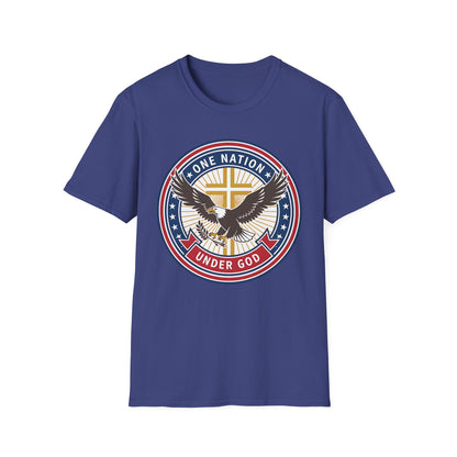 One Nation Under God Christian Patriotic Eagle Cross T-Shirt