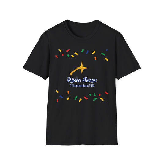 A080 - Rejoice Always Inspirational Christian Bible Verse T-Shirt