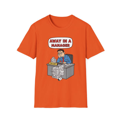 Away in a Manager Typo Dept Funny Office Humor Christmas T-Shirt