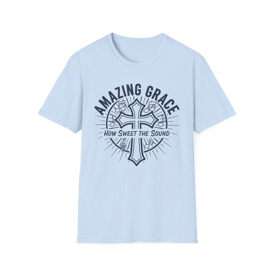 A121V2 - Amazing Grace Unisex Softstyle Christian T-Shirt