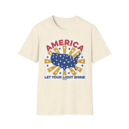 America Let Your Light Shine Patriotic USA T-Shirt