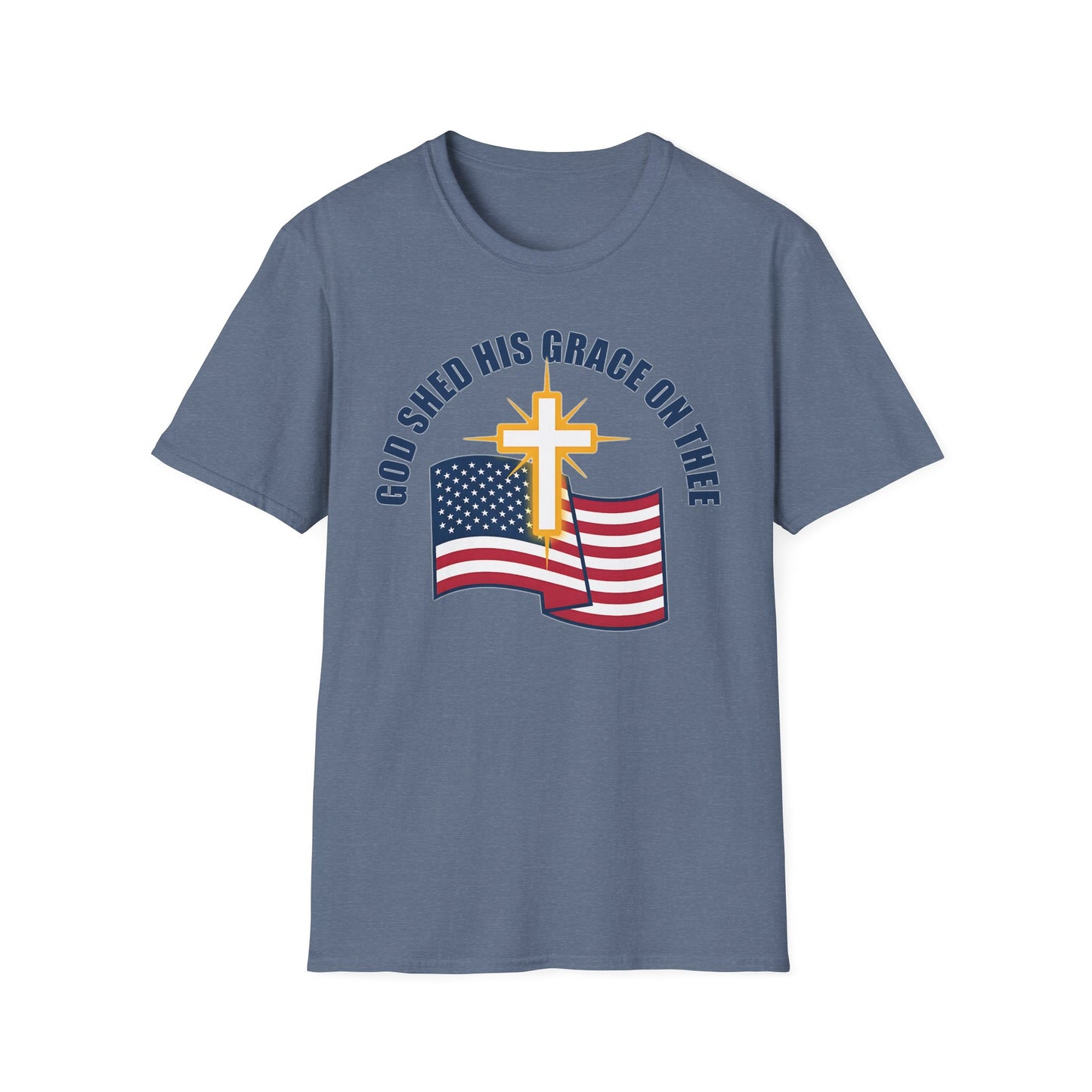 God Shed His Grace on Thee Christian Patriotic T-Shirt