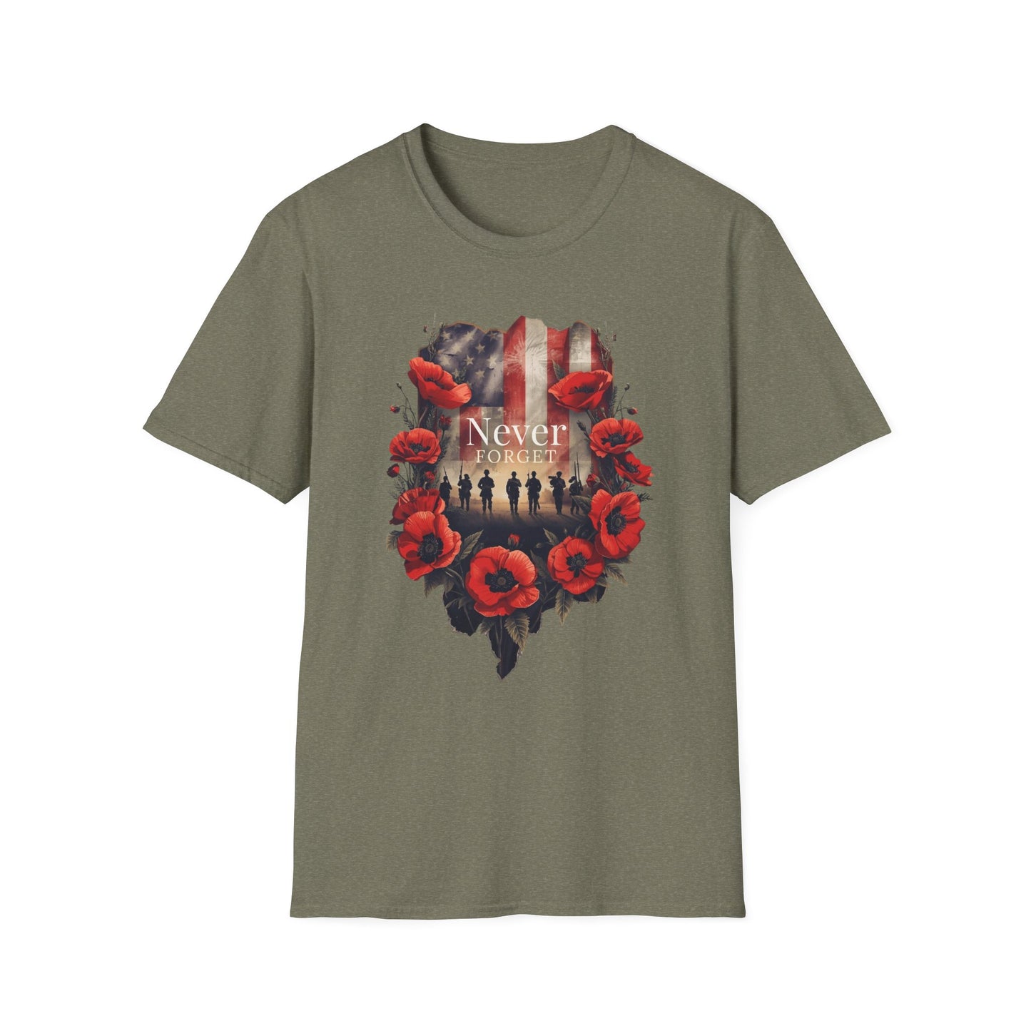A045 - Never Forget - Memorial Day Tribute Remembrance T-Shirt