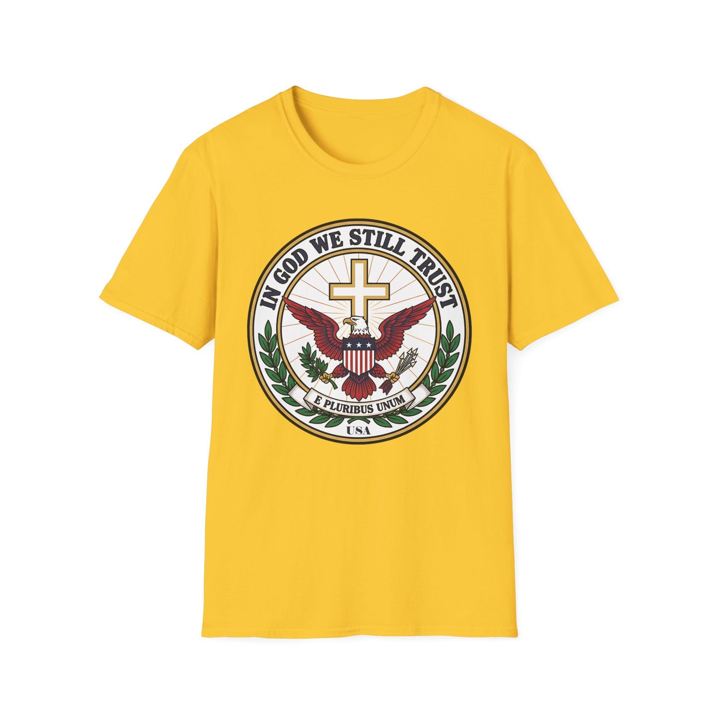 In God We Still Trust — Christian Eagle Cross Patriotic T-Shirt