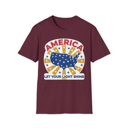 America Let Your Light Shine Patriotic USA T-Shirt