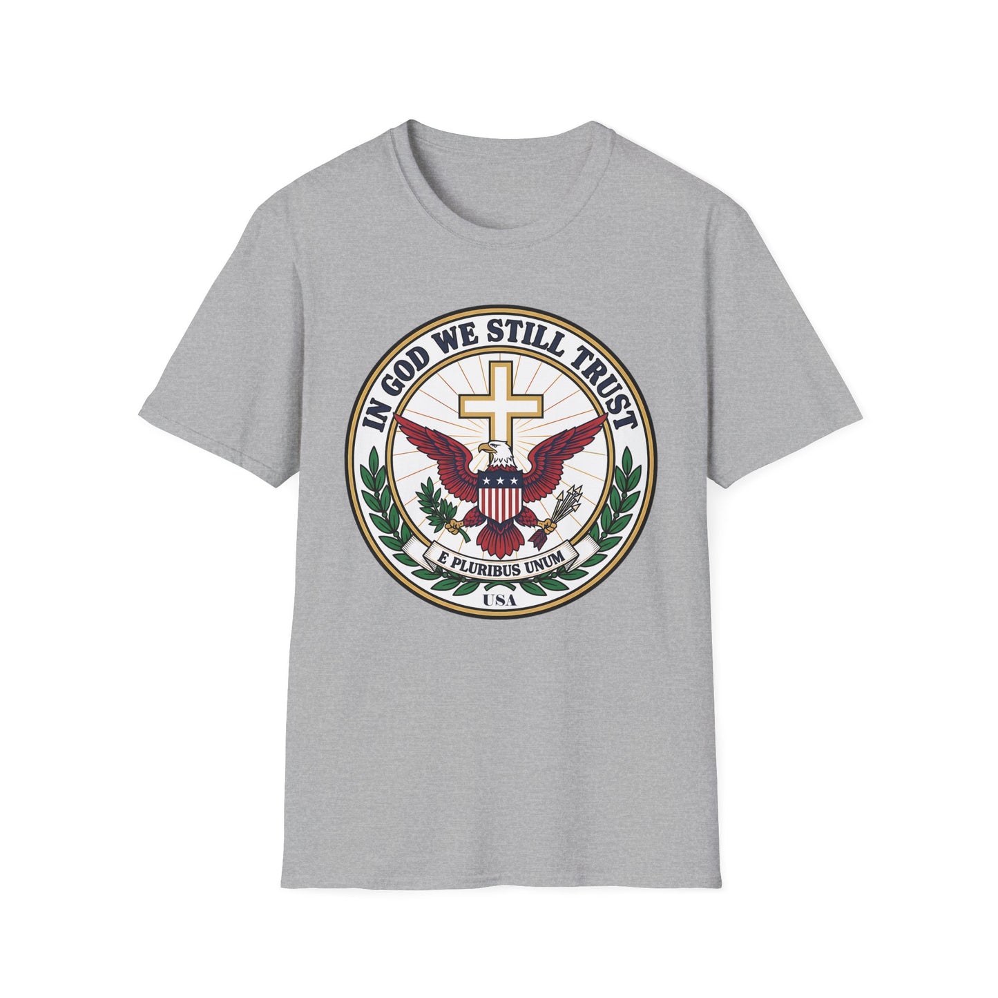 In God We Still Trust — Christian Eagle Cross Patriotic T-Shirt