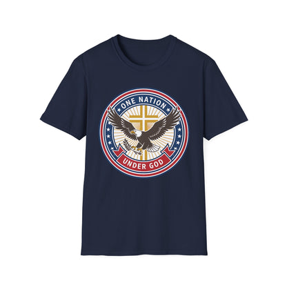 One Nation Under God Christian Patriotic Eagle Cross T-Shirt