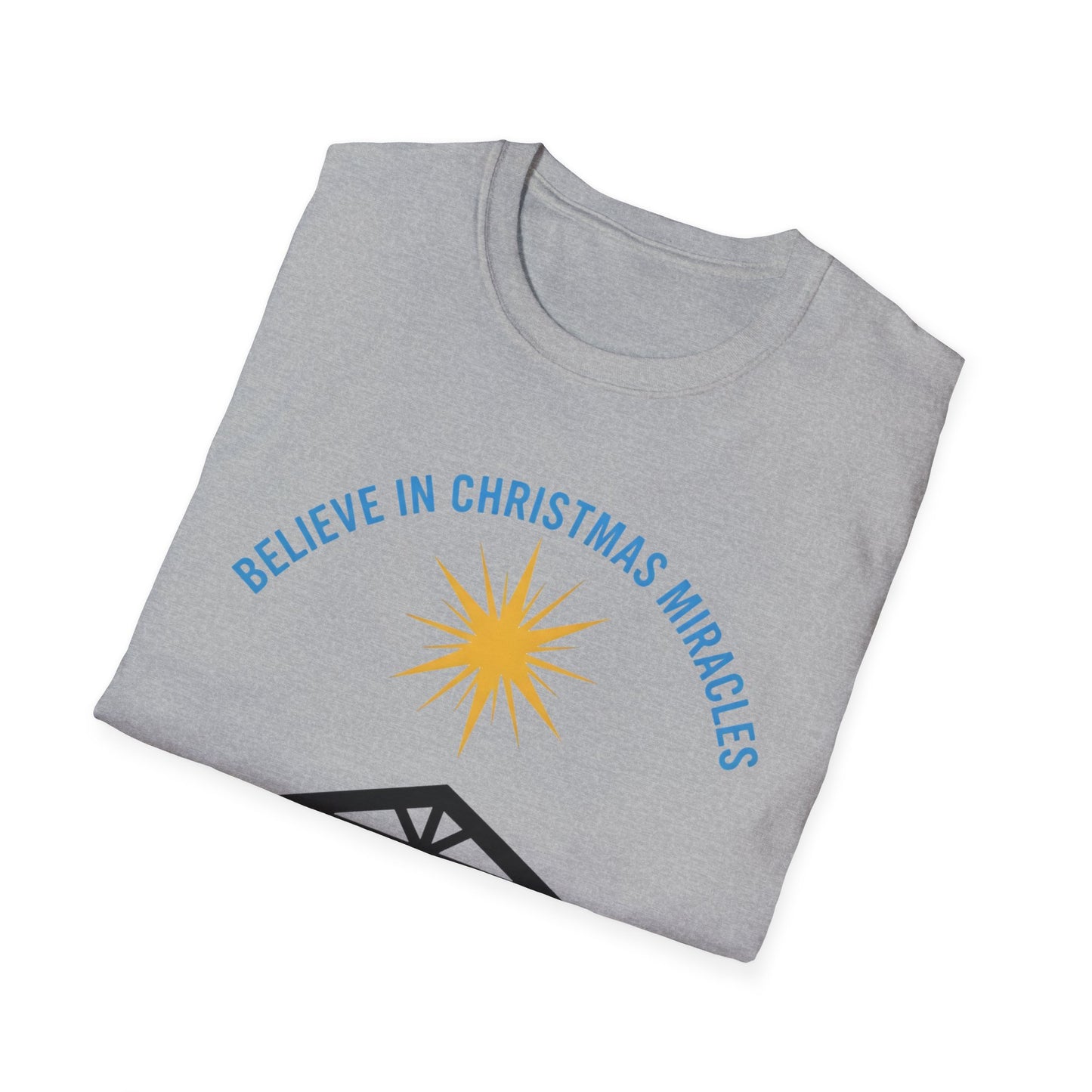 A066 - Believe in Christmas Miracles Christian Nativity T-Shirt