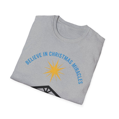 A066 - Believe in Christmas Miracles Christian Nativity T-Shirt