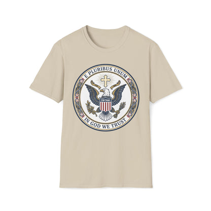 A175V2 - USA 250 Years • Patriotic Presidential Seal T-Shirt • E Pluribus Unum • In God We Trust