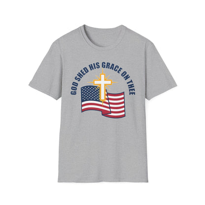God Shed His Grace on Thee Christian Patriotic T-Shirt