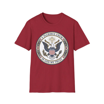 USA 250 Years • Patriotic Presidential Seal T-Shirt • E Pluribus Unum • In God We Trust