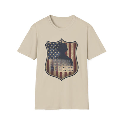Remember Our Nation's Heroes Unisex Softstyle Patriotic T-Shirt