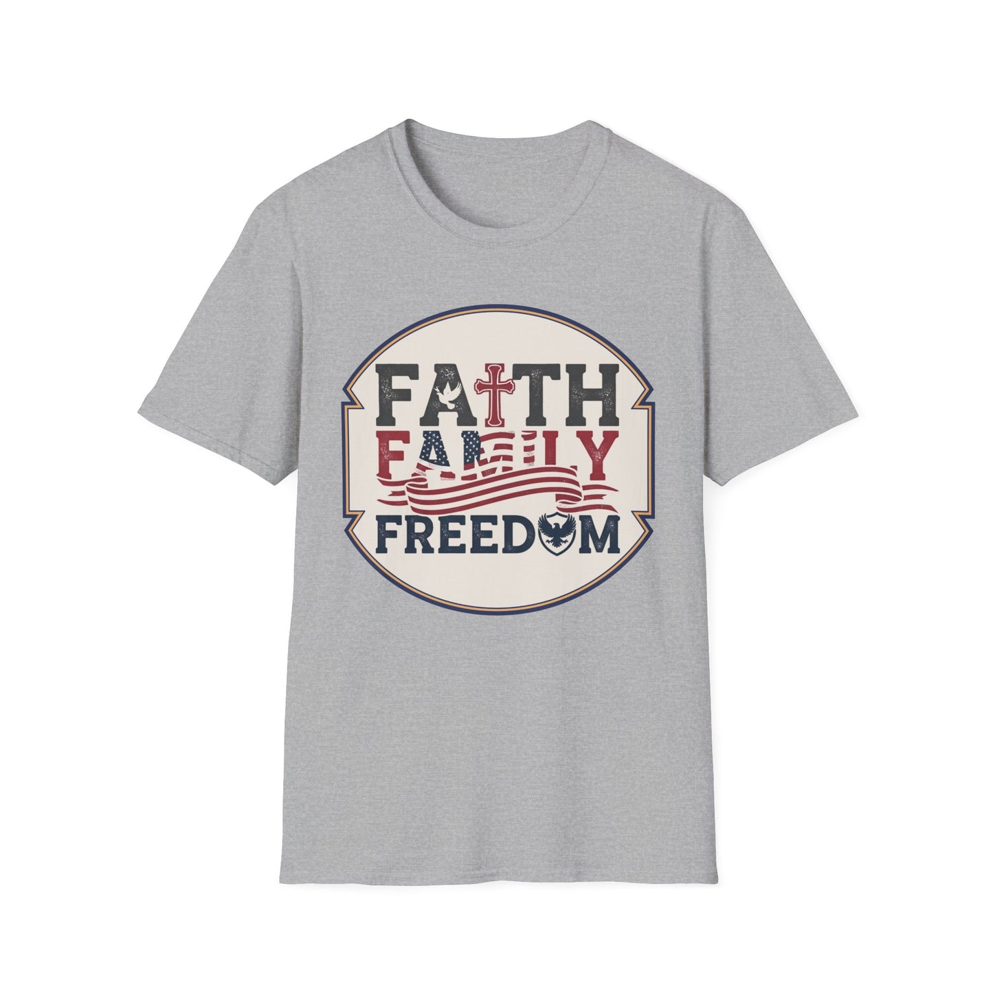 Faith Family Freedom T-Shirt — Patriotic Christian Tee