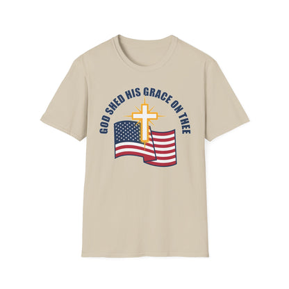 God Shed His Grace on Thee Christian Patriotic T-Shirt