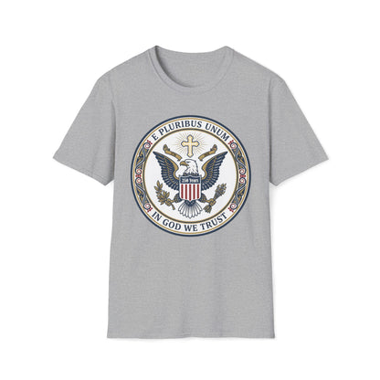 A175V2 - USA 250 Years • Patriotic Presidential Seal T-Shirt • E Pluribus Unum • In God We Trust