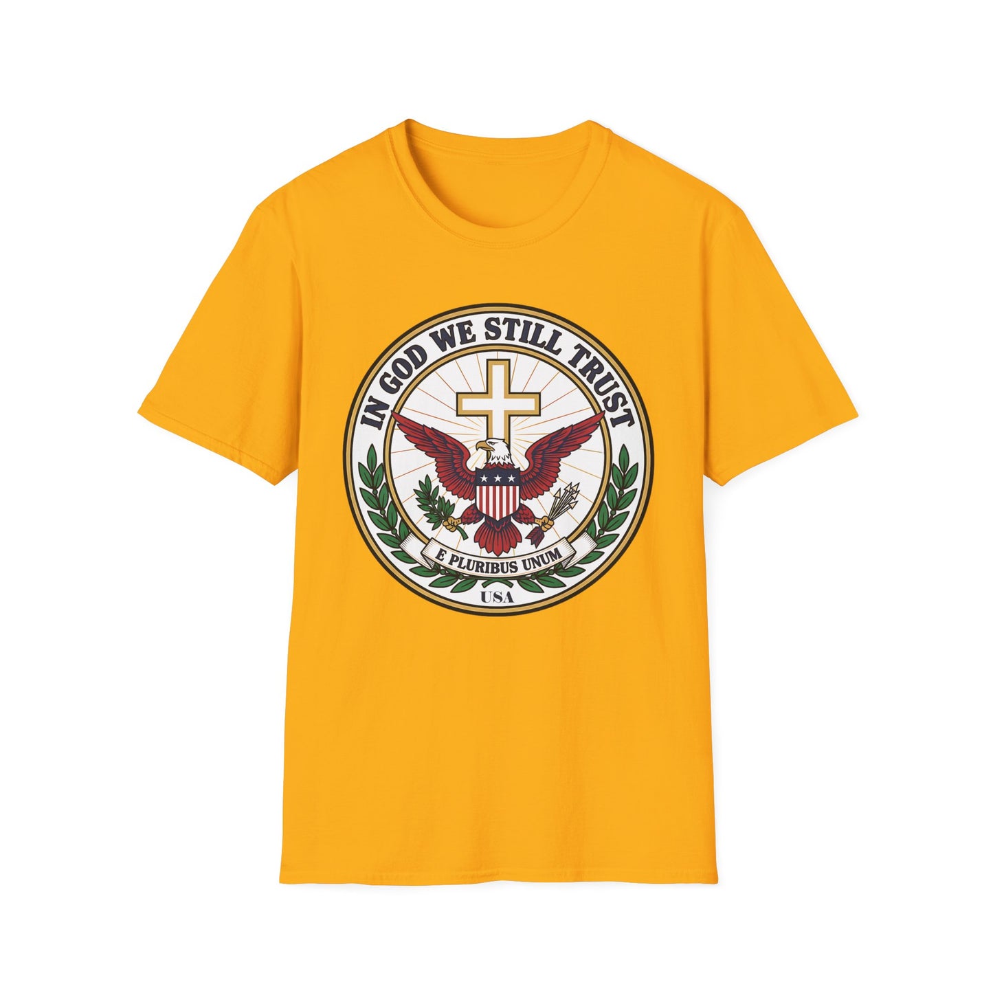 In God We Still Trust — Christian Eagle Cross Patriotic T-Shirt