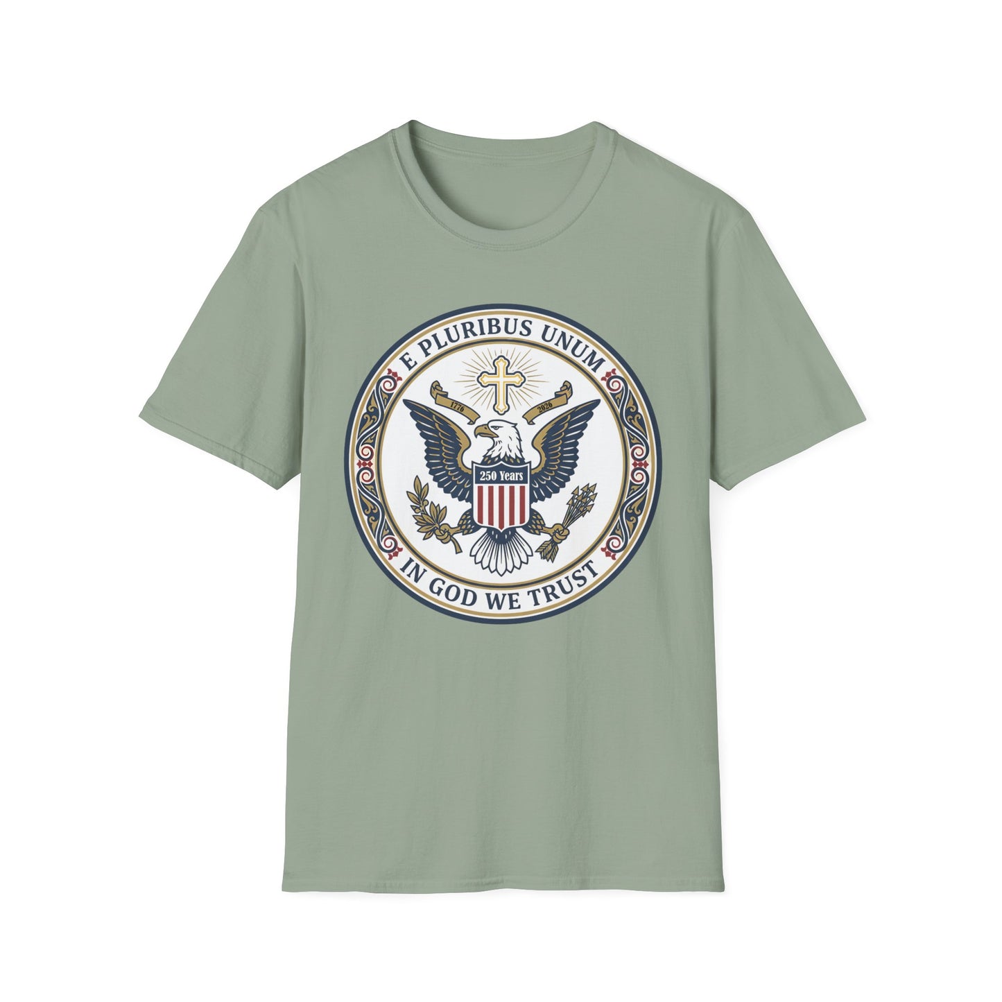 USA 250 Years • Patriotic Presidential Seal T-Shirt • E Pluribus Unum • In God We Trust