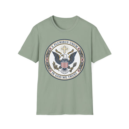 USA 250 Years • Patriotic Presidential Seal T-Shirt • E Pluribus Unum • In God We Trust