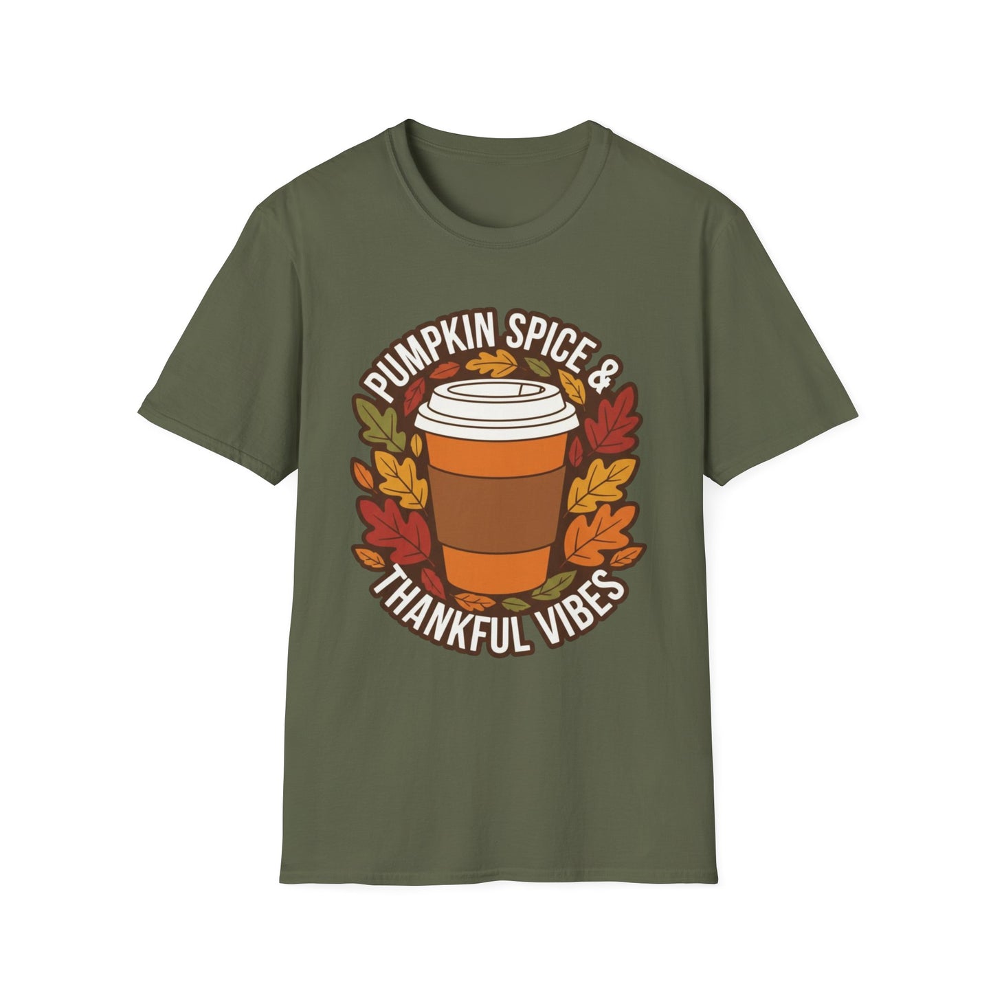 A053 - Pumpkin Spice & Thankful Vibes Fall Fashion T-Shirt