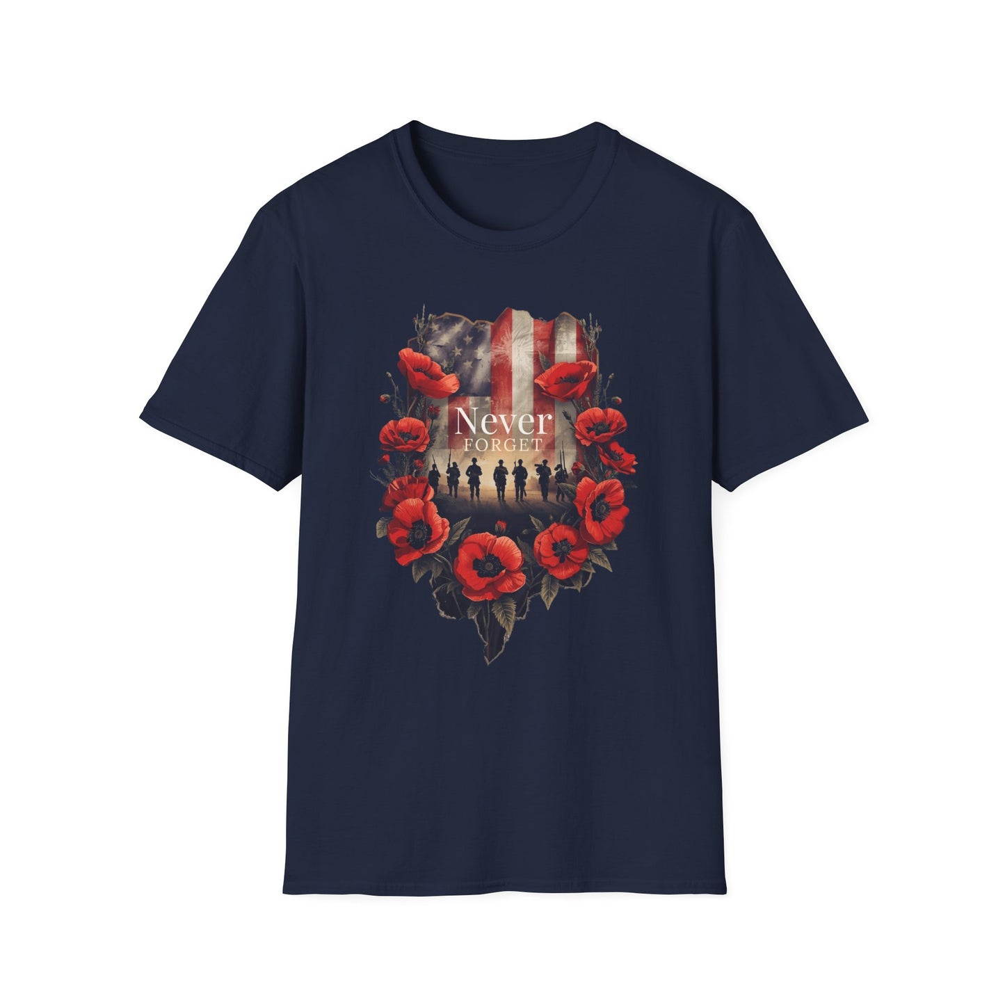 A045 - Never Forget - Memorial Day Tribute Remembrance T-Shirt