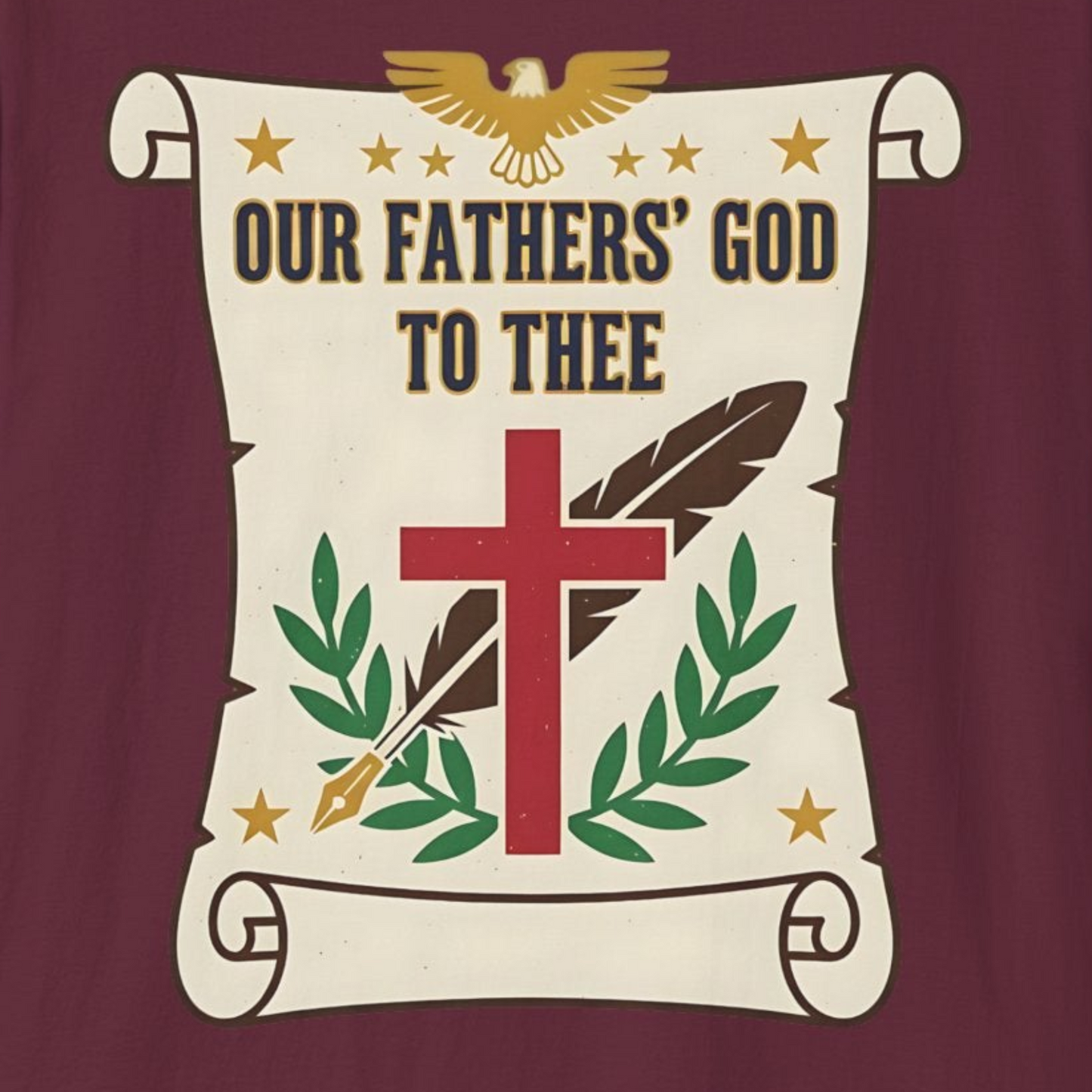 A179 - Our Fathers' God to Thee Christian Hymn T-Shirt