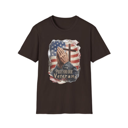 A042 - Pray for Our Veterans Christian Patriotic T-Shirt