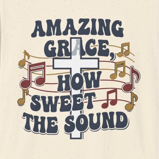 A121V1 - Amazing Grace Musical Unisex Softstyle Christian T-Shirt
