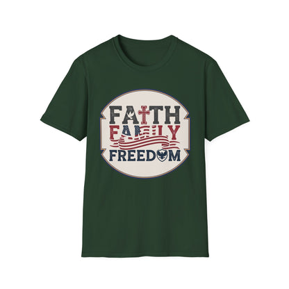 Faith Family Freedom T-Shirt — Patriotic Christian Tee