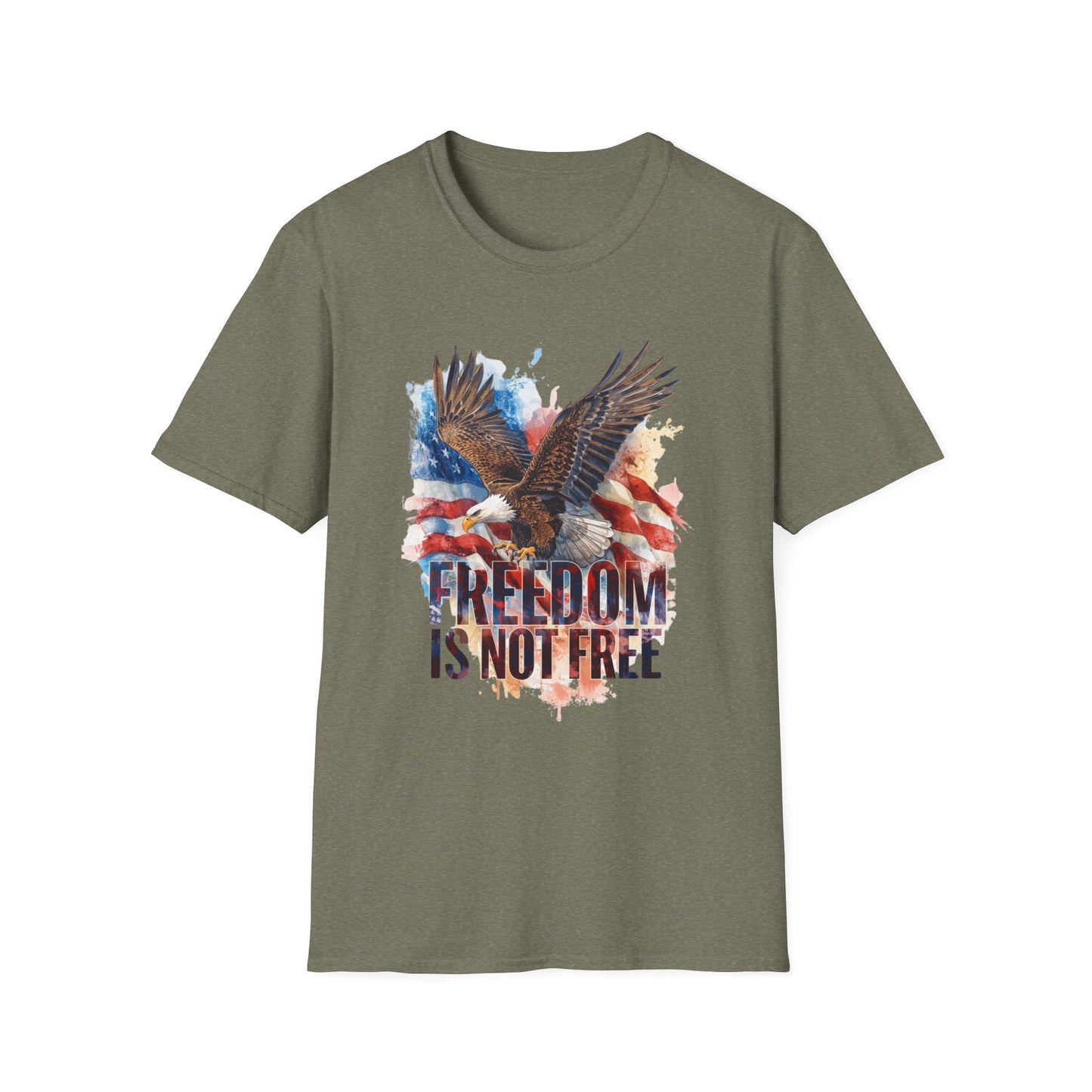 A043 - Freedom is Not Free - Flag and Eagle Patriotic T-Shirt