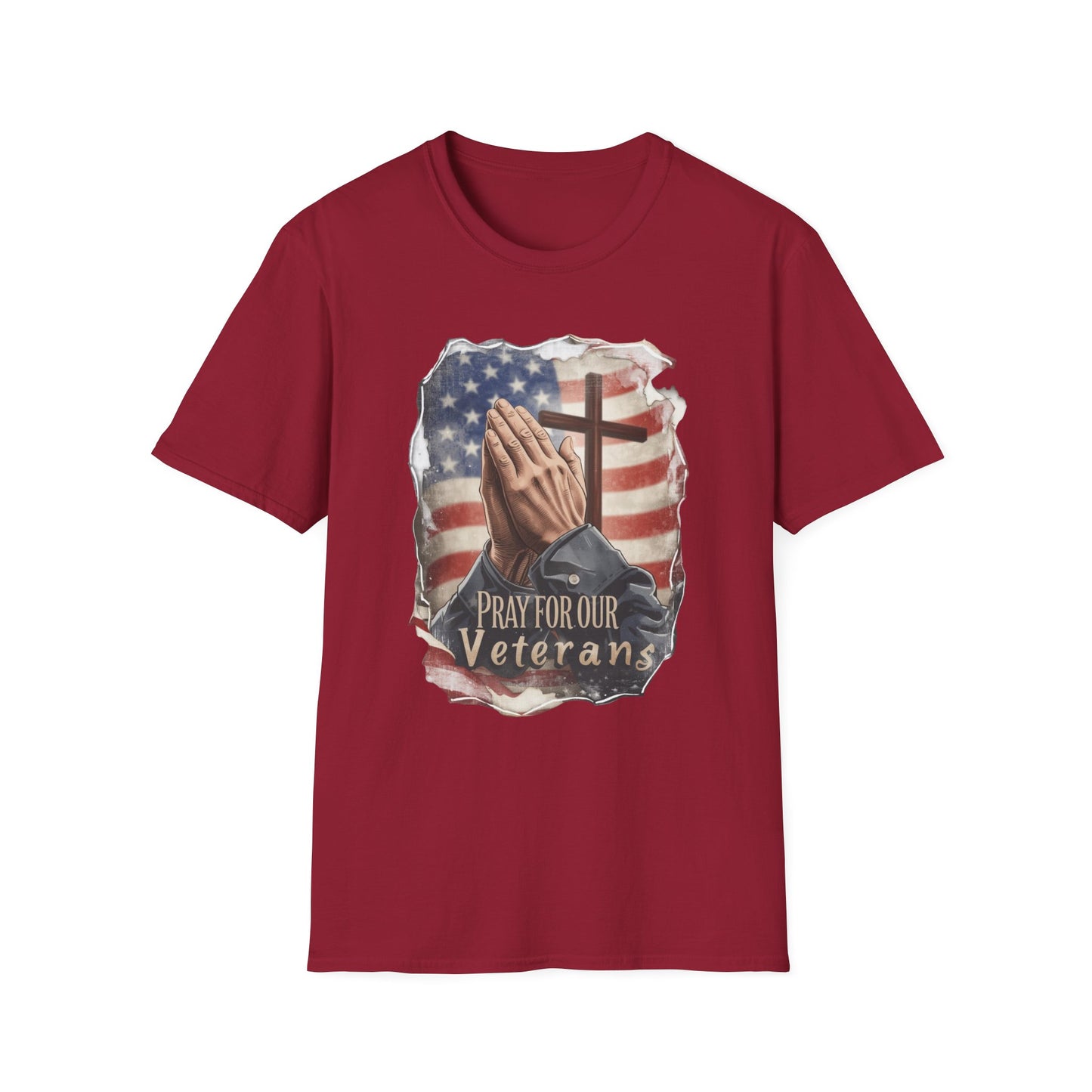 A042 - Pray for Our Veterans Christian Patriotic T-Shirt