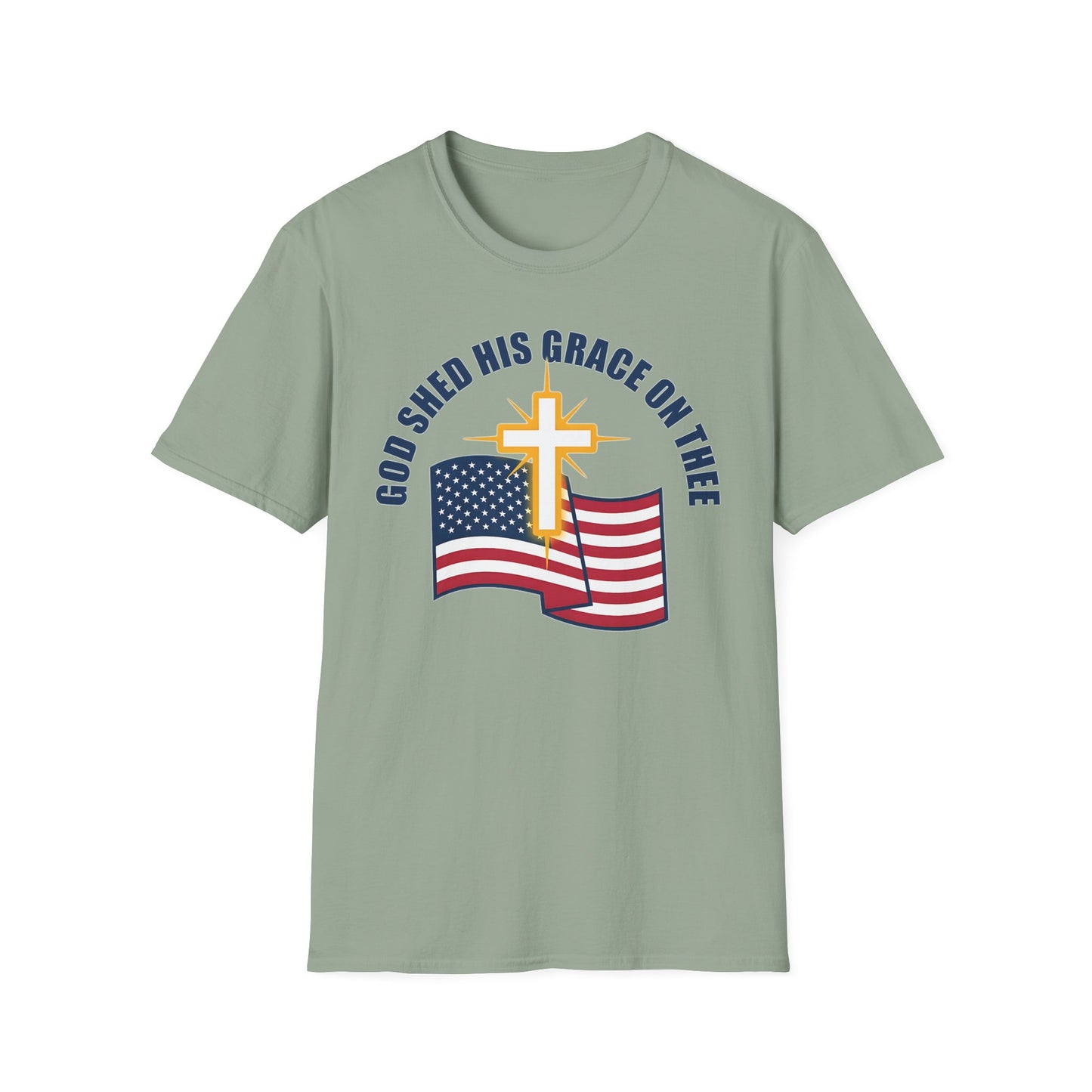 God Shed His Grace on Thee Christian Patriotic T-Shirt