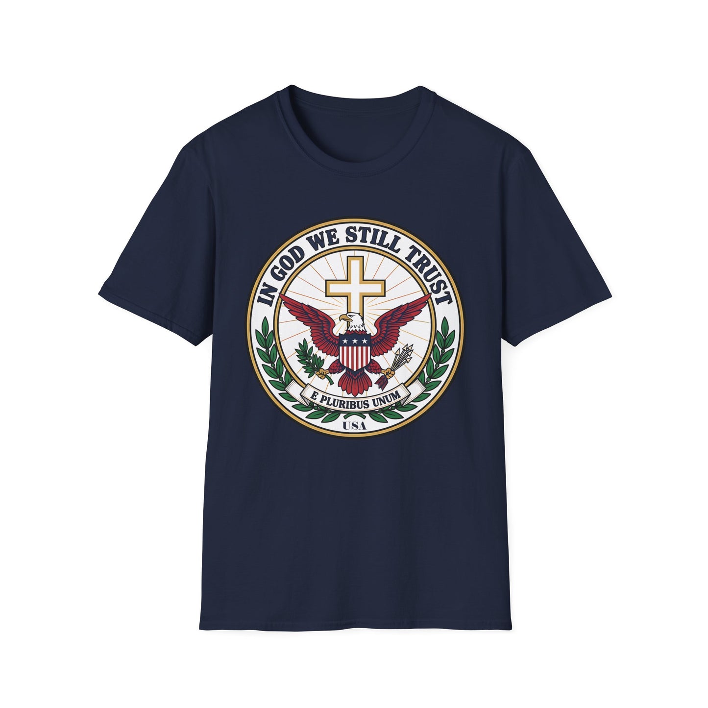 In God We Still Trust — Christian Eagle Cross Patriotic T-Shirt