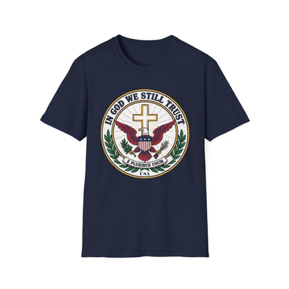 In God We Still Trust — Christian Eagle Cross Patriotic T-Shirt