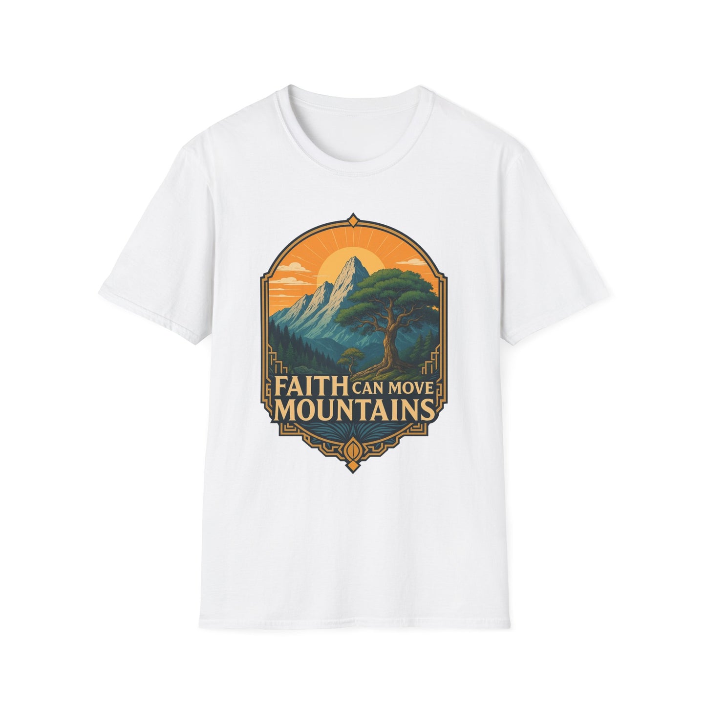 A035 - Faith Can Move Mountains Inspirational Christian Tee