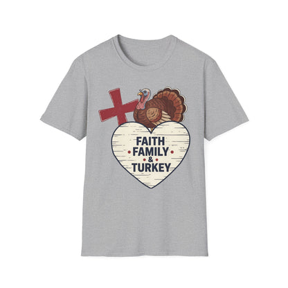 A059 - Faith Family & Turkey Thanksgiving T-Shirt