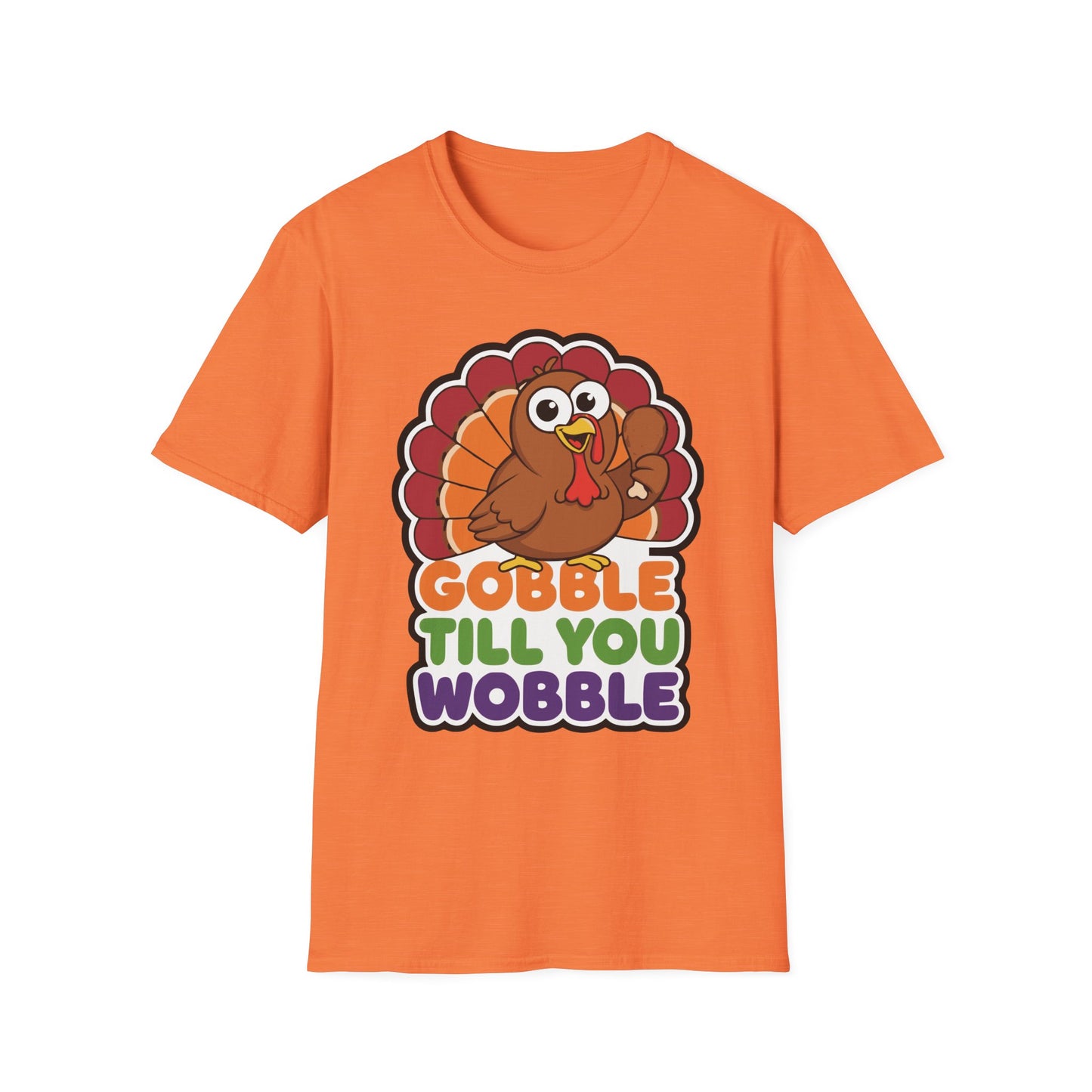 A048 - Gobble till You Wobble Humorous Thanksgiving Turkey T-Shirt