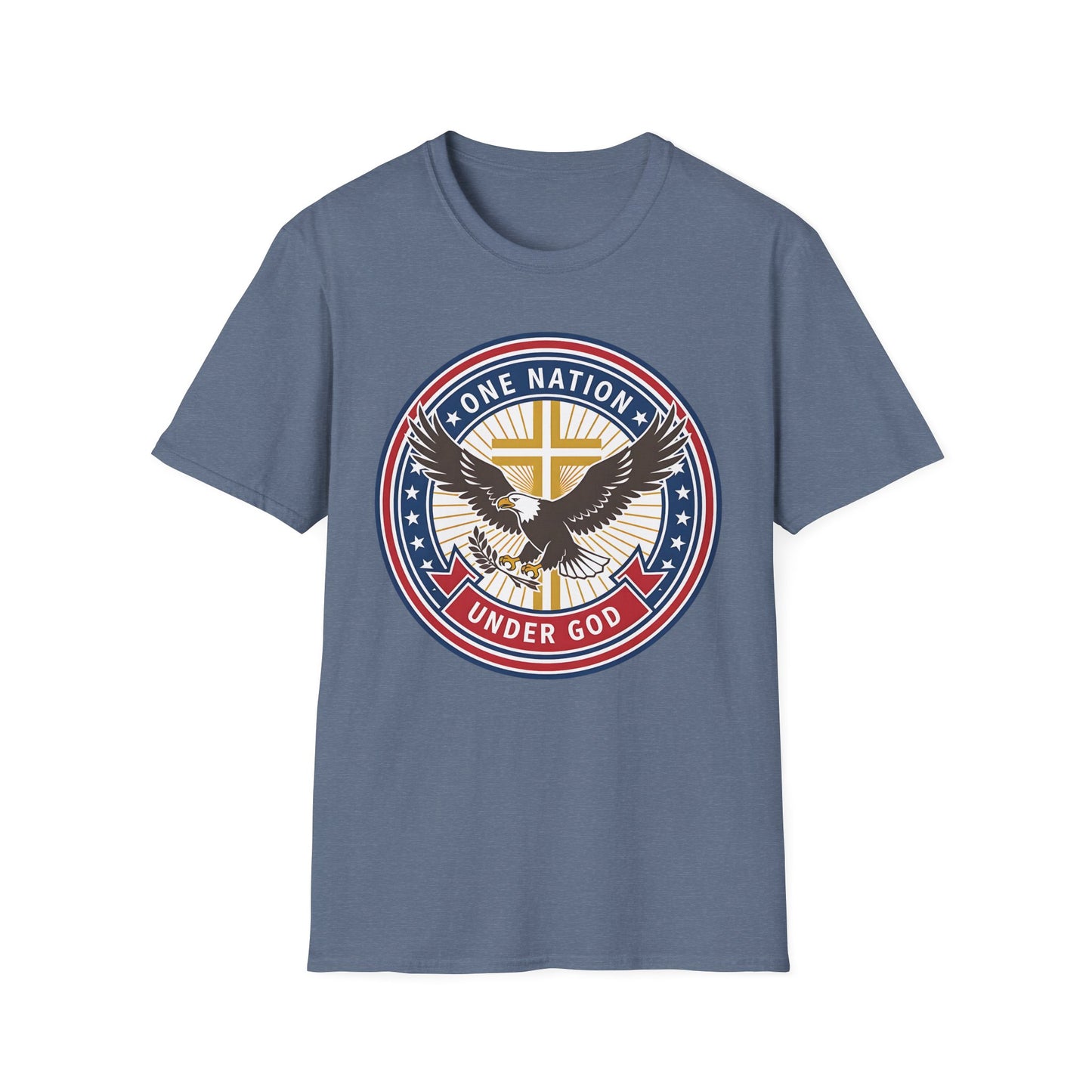 One Nation Under God Christian Patriotic Eagle Cross T-Shirt
