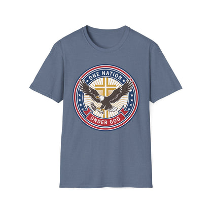One Nation Under God Christian Patriotic Eagle Cross T-Shirt
