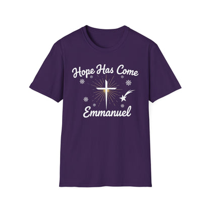 A067 - Hope Has Come Emmanuel Christian Christmas T-Shirt