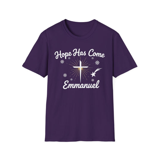A067 - Hope Has Come Emmanuel Christian Christmas T-Shirt