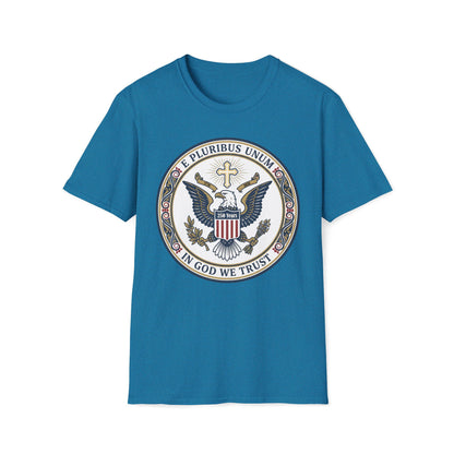 A175V2 - USA 250 Years • Patriotic Presidential Seal T-Shirt • E Pluribus Unum • In God We Trust