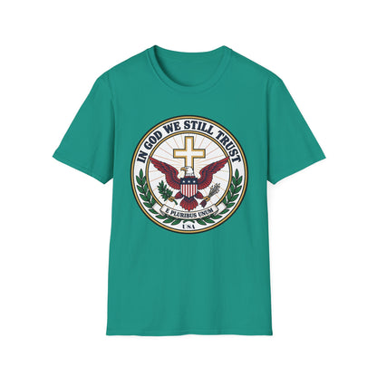 In God We Still Trust — Christian Eagle Cross Patriotic T-Shirt
