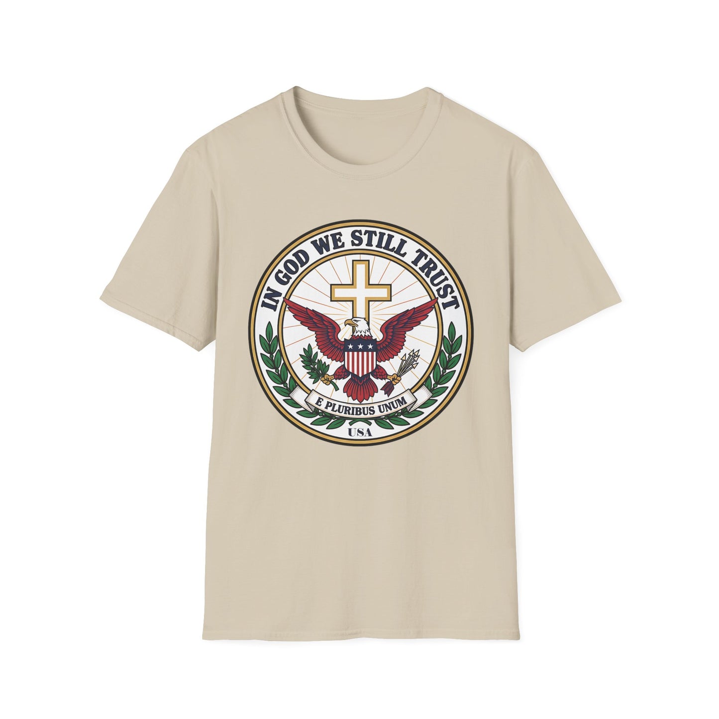 In God We Still Trust — Christian Eagle Cross Patriotic T-Shirt