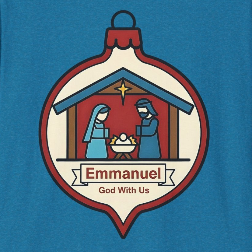 A074 - Emmanuel God With Us Christmas T-Shirt