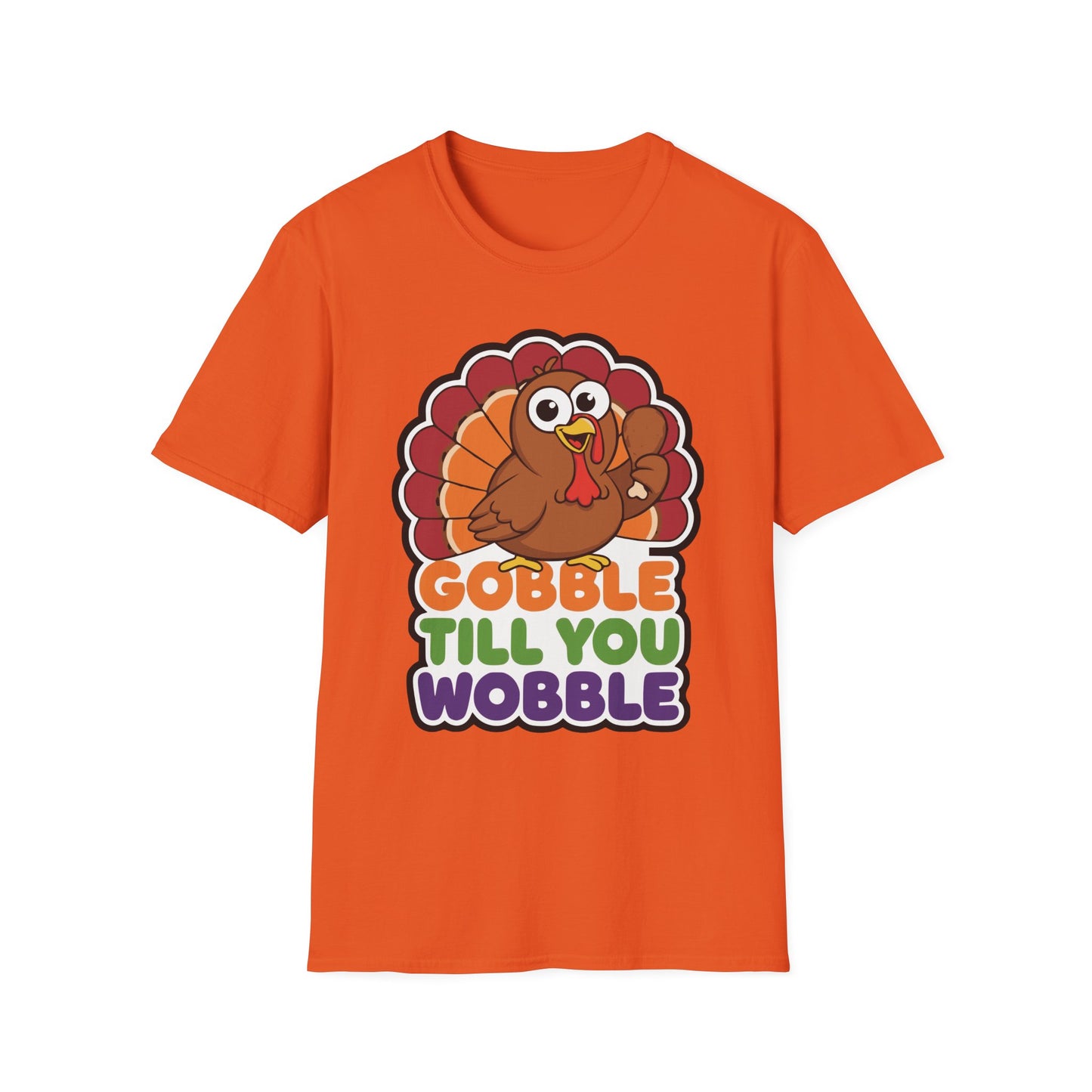 A048 - Gobble till You Wobble Humorous Thanksgiving Turkey T-Shirt